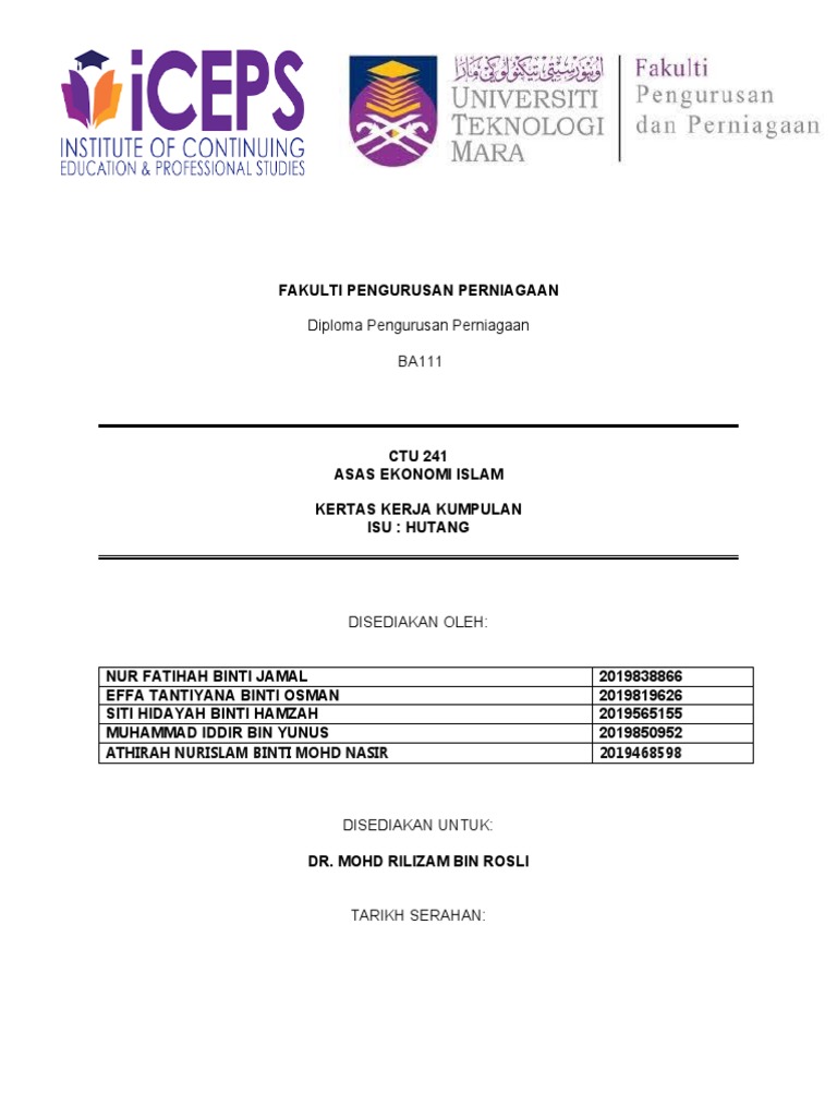 Intro Hutang Ctu 241 Pdf Bisnis Pengelolaan Keuangan Uang