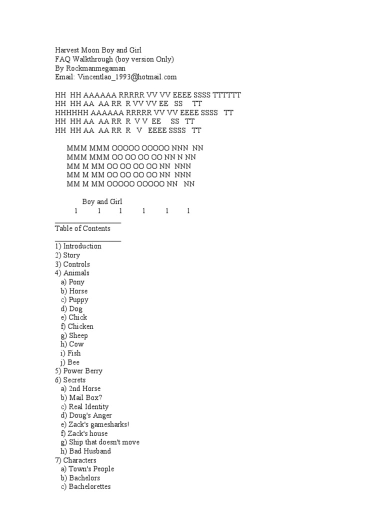 Harvest Moon Boy and Girl Boy PDF Kitchen Utensil Mayonnaise