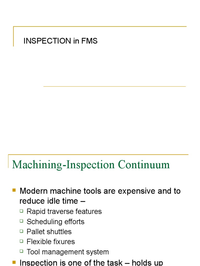 Ch15-Inspection in FMS | PDF | Numerical Control | Computing
