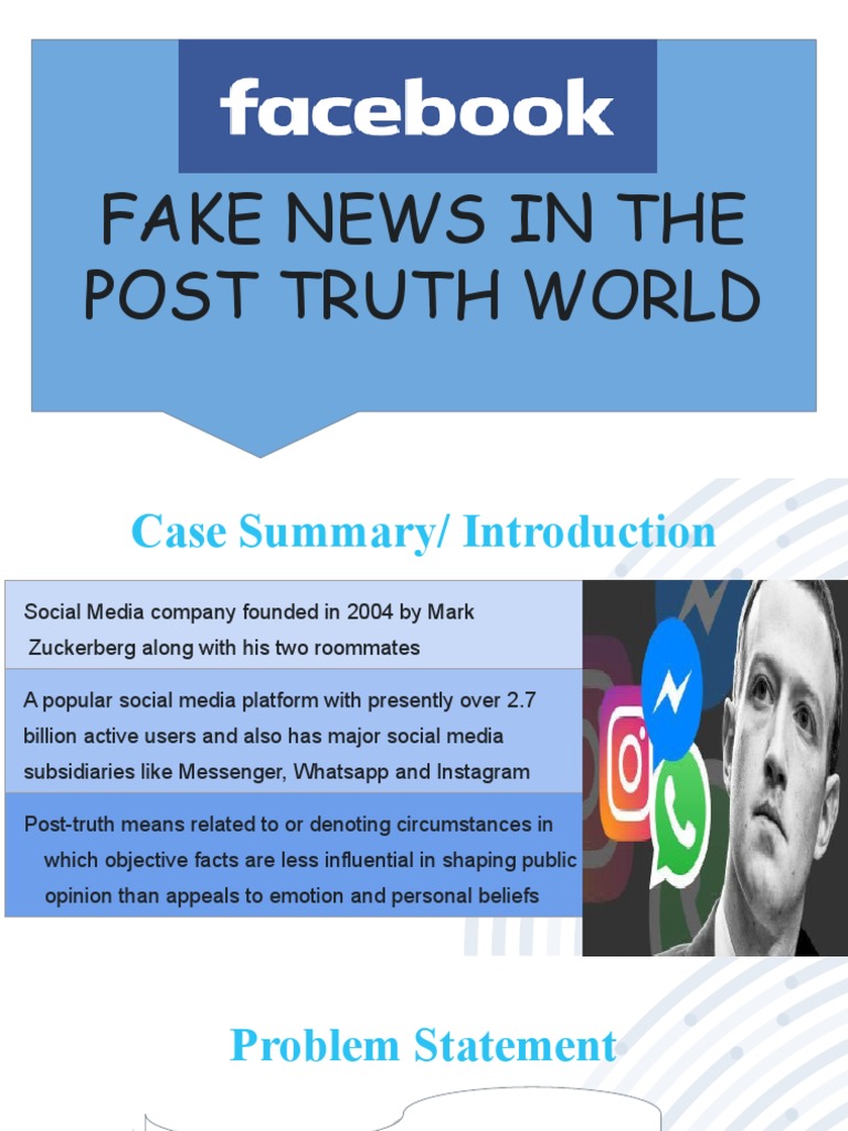 Addressing Fake News on Facebook | PDF | Facebook | Social Media