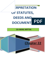 Interpretation of Statutes, Deeds and Documents