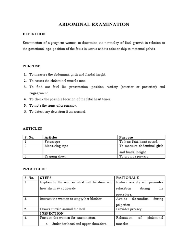 Abdominal Examination | PDF | Abdomen | Uterus