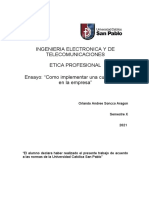 Ensayo "Como Implementar Una Cultura Ética en La Empresa"