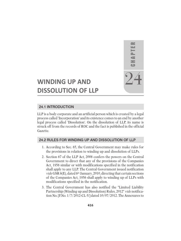 LLP Winding Up and Dissolution Guide | PDF | Liquidation | Limited ...