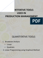 Quantitative Tools Used in Production Management