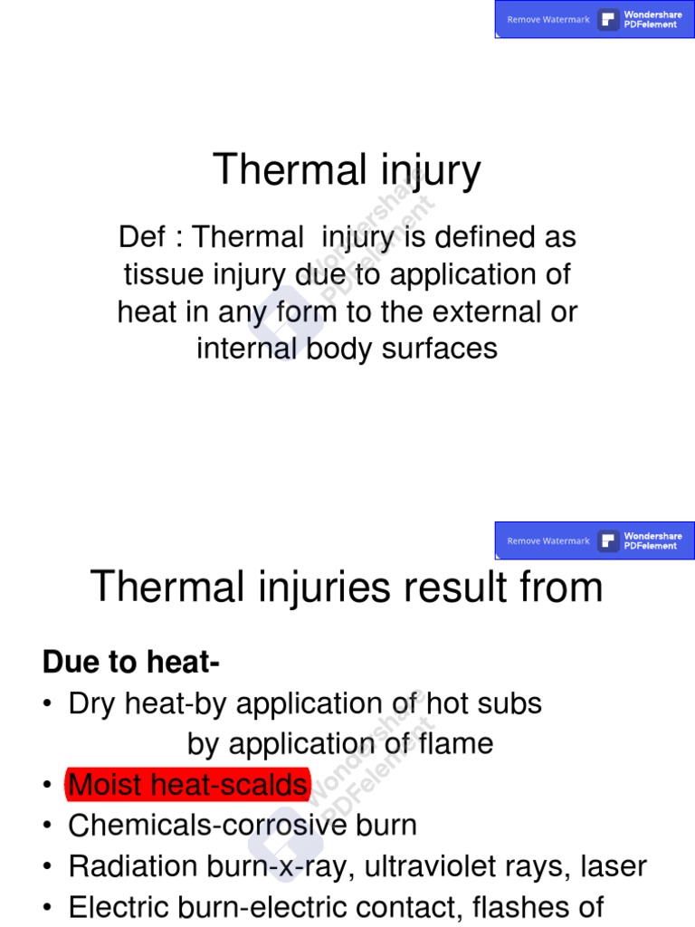 Thermal Injury PDF Burn Hypothermia