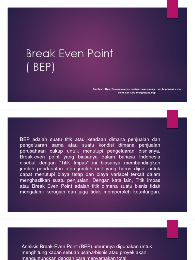 Analisis dan Perhitungan BEP | PDF | Bisnis | Komputer