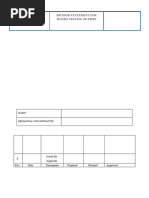 Method Statement For Hydro-Testing of Pipes: 0 Issued For Approval Rev Date Description Prepared Checked Approved