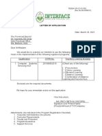 Letter of Application: TESDA-OP-CO-01-F03 (Rev - No.00-03/08/17)