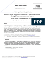 Effect of Drying Methods On Metabolites Composition of Misai Kucing (Orthosiphon Stamineus) Leaves