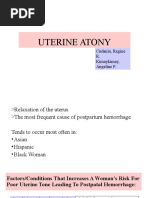 Uterine Atony: Cudanin, Regine R. Kimaykimay, Angeline P