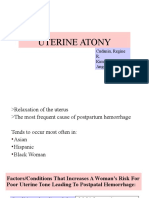 Uterine Atony: Cudanin, Regine R. Kimaykimay, Angeline P