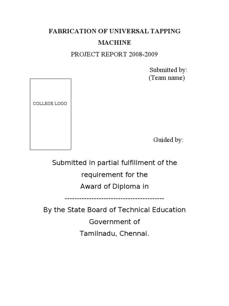Fabrication of Universal Tapping Machine | PDF | Pneumatics | Valve