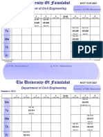 Department of Civil Engineering: Mo Tu We TH