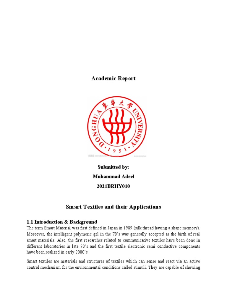 Smart Textiles and Their Applications PDF E Textiles Ultraviolet