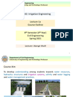 CE-402: Irrigation Engineering: 8 Semester (4 Year) Civil Engineering Spring 2021