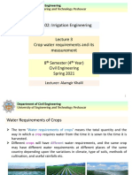 UET Peshawar CE Lecture on Crop Water Requirements