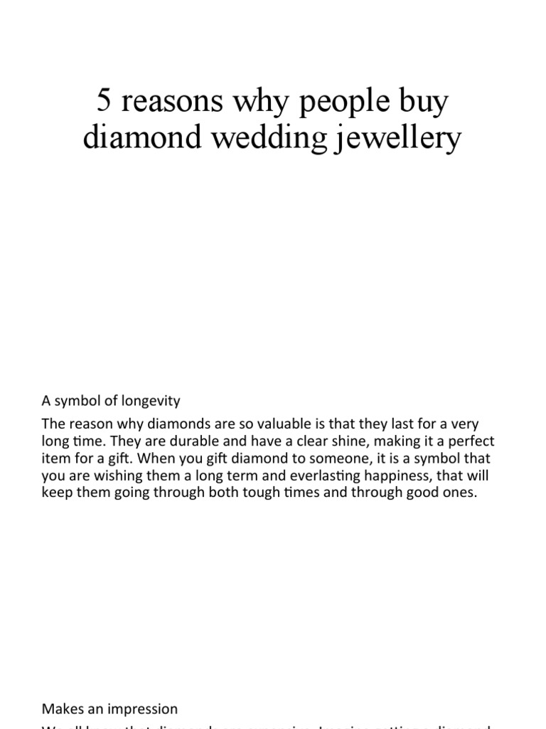 5 Reasons Why People Buy Diamond Wedding Jewellery