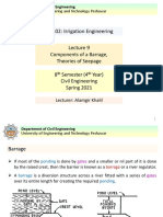 CE-402: Irrigation Engineering: Components of A Barrage, Theories of Seepage