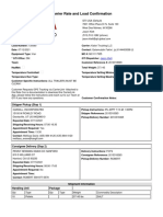 Carrier Rate and Load Confirmation for SALT Shipment