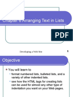 Chapter 6 Arranging Text in Lists