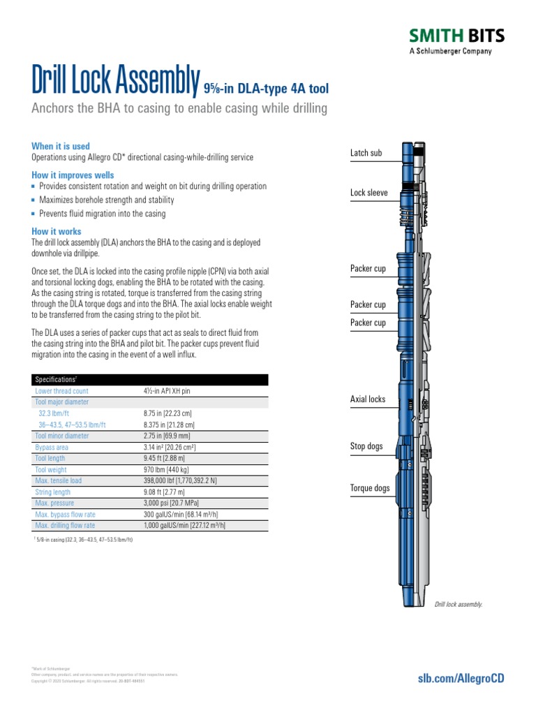 Drill Lock Assembly Ps PDF Casing (Borehole) Industrial Processes
