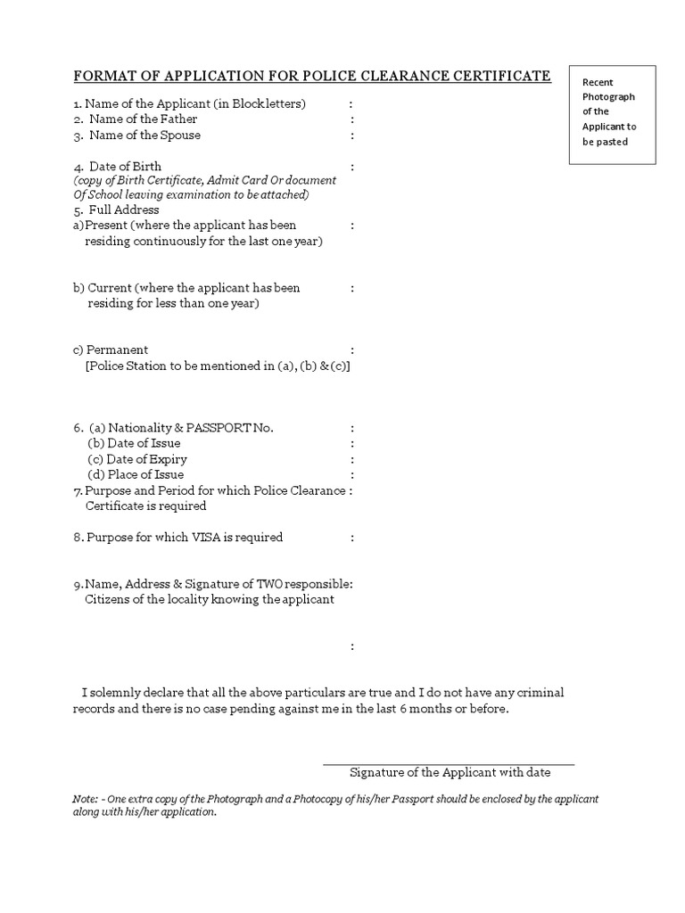 PCC Application FORMAT (New) | PDF