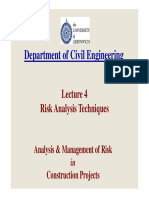 Department of Civil Engineering: Risk Analysis Techniques