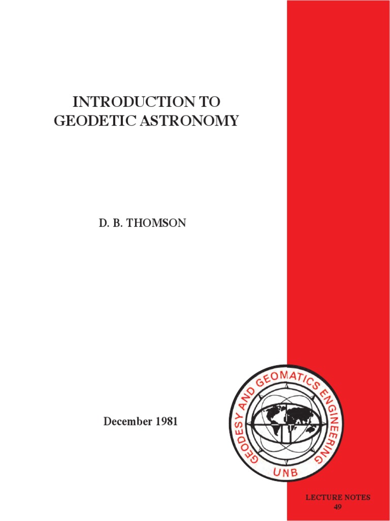 Introduction To Geodetic Astronomy Dbthomson Download Free Pdf