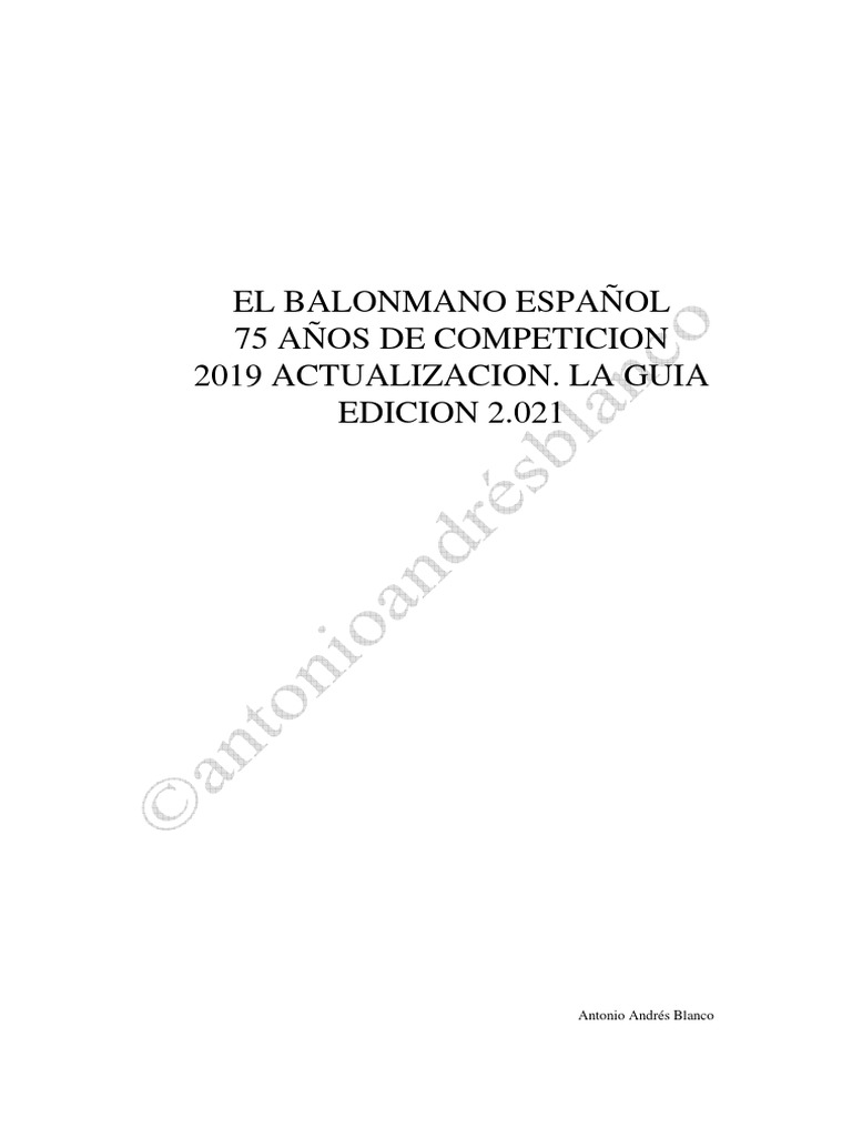 El Balonmano Español. Libro 4 Edicion | PDF | Clubes deportivos | Deportes  de equipo