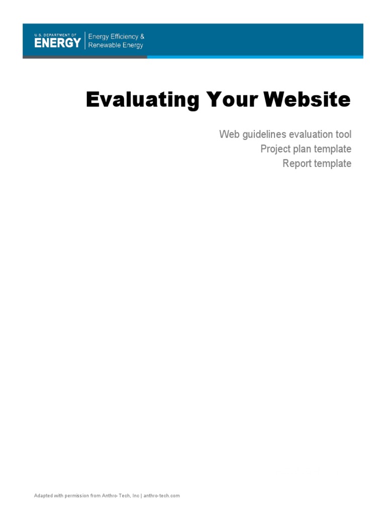 Evaluating Your Website: Web Guidelines Evaluation Tool Project Plan ...