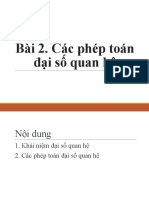 Bài 2. Các phép toán đại số quan hệ