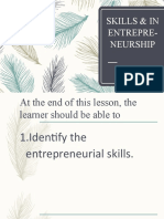 Lesson 2 - Skills & COre Competencies in Entrep.