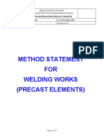 MS For Welding Works For Precast Elements