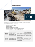 Effects of An Earthquake: Short-Term (Immediate) Impacts