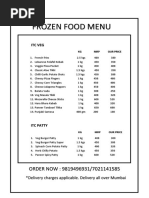 Frozen Food Menu: ORDER NOW: 9819496931/7021141585