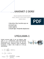 Mukavemet-2 Dersi: 1.burulma: Güç, Burulma Açısı Ve Emniyetli Çap 2.basit Eğilme 3.elastik Eğri: Kirişlerde Deplasman