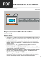 Basics of Internet Intranet E Mail Audio and Video Conferencing ICT Part 2