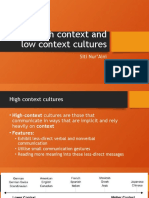 High Contexts and Low Contexts Cultures