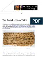The Gospel of Jesus' Wife: Richard Carrier
