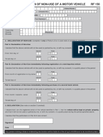 Declaration of Non-Use of A Motor Vehicle RF 150