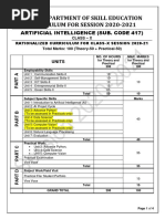 Cbse - Department of Skill Education Curriculum For Session 2020-2021