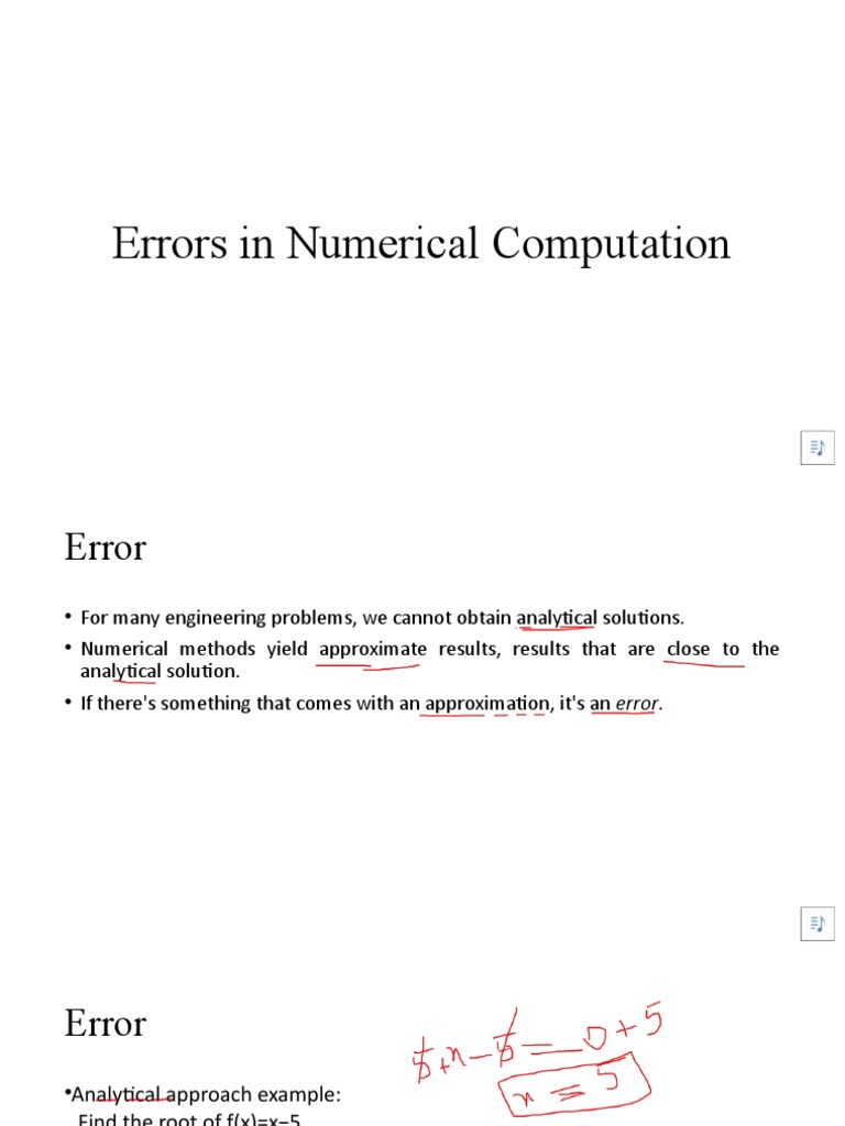 Types of Errors in Numerical Computation | PDF | Numerical Analysis ...
