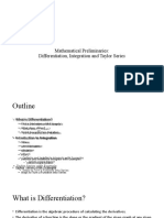 Lecture 1 - Mathematical Preliminaries (Differentiation, Integration and Taylor Series)