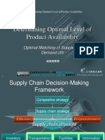 Determining Optimal Level of Availability in A Supply Chain