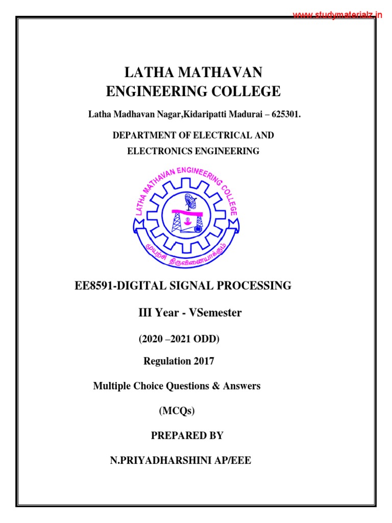 Ee8591Digital Signal Processing Download Free PDF Bandwidth