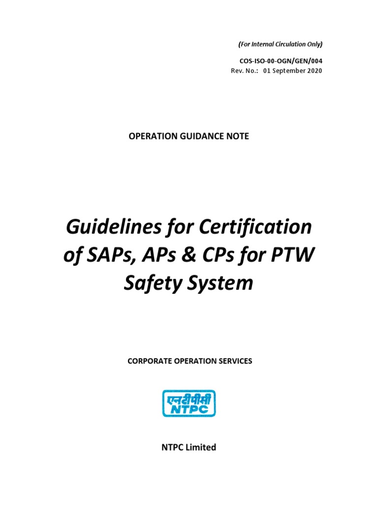 Certification Guidelines for SAPs, APs, CPs | PDF | Certification | Safety