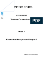 Lecture Notes: COMM6263 Business Communication