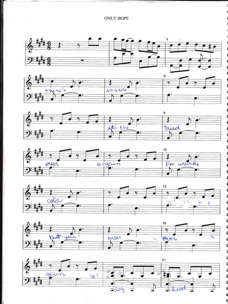 Only Hope - Piano Acompanhamento | PDF