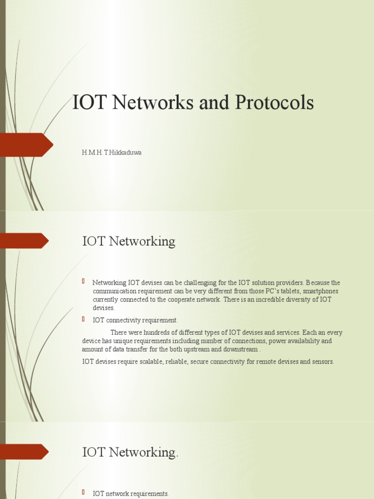 IOT Networks and Protocols | PDF | Internet Of Things | Computer Network